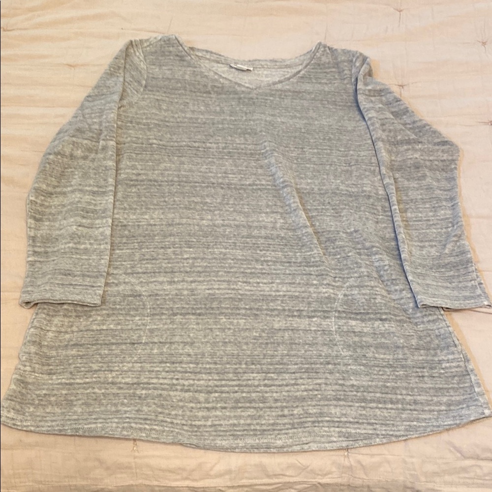 Gray Relaxed Fit 3/4 Sleeve Tunic